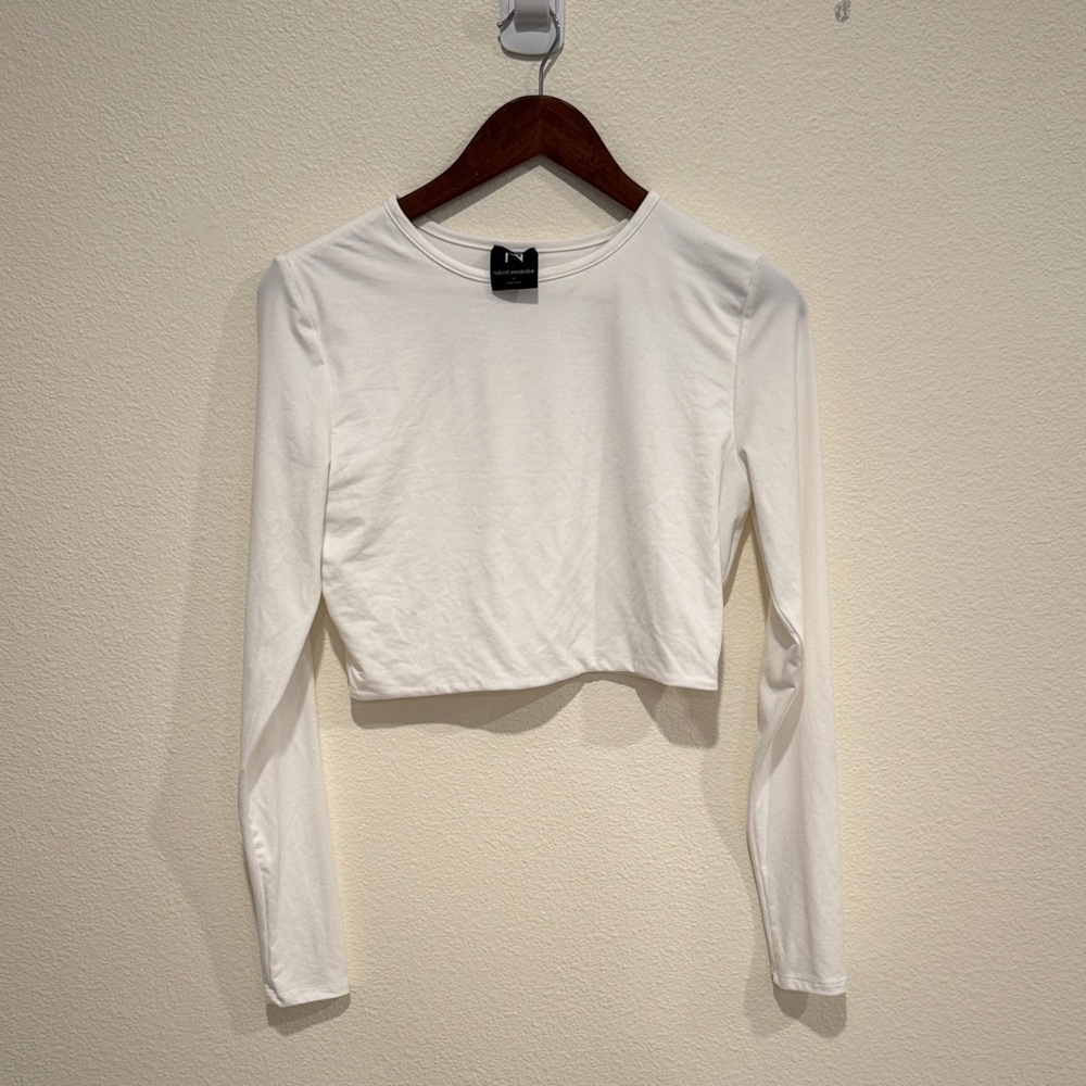 Naked Wardrobe Classic White Crop Top